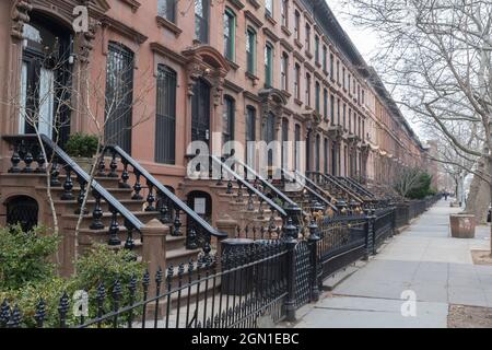 Brooklyn, New York City USA Brownstone Houses in Brooklyn Stockfoto