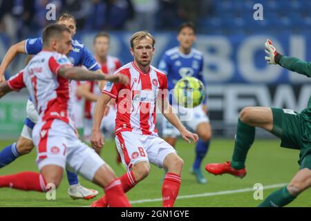 Lyngby, Dänemark. September 2021. Iver Fossum (8) von Aalborg Boldklub wurde während des dänischen Sydbank Cup-Spiels zwischen Lyngby Boldklub und Aalborg Boldklub im Lyngby Stadion in Lyngby gesehen. (Foto: Gonzales Photo/Alamy Live News Stockfoto