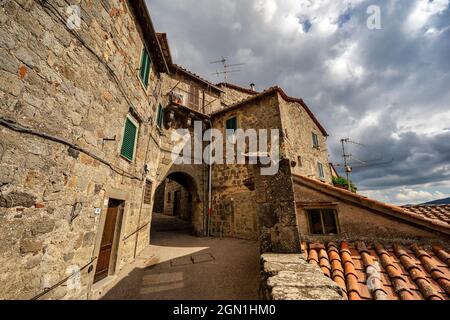 Spaziergang durch Castel del Piano, Toskana, Italien, Europa Stockfoto