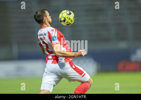 Lyngby, Dänemark. September 2021. Kristoffer Pallesen (2) von Aalborg Boldklub, gesehen während des Danish Sydbank Cup Spiels zwischen Lyngby Boldklub und Aalborg Boldklub im Lyngby Stadion in Lyngby. (Foto: Gonzales Photo/Alamy Live News Stockfoto