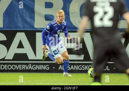 Lyngby, Dänemark. September 2021. Gustav Mortensen (33) von Lyngby Boldklub, der während des Dänischen Sydbank Cup-Spiels zwischen Lyngby Boldklub und Aalborg Boldklub im Lyngby Stadion in Lyngby gesehen wurde. (Foto: Gonzales Photo/Alamy Live News Stockfoto