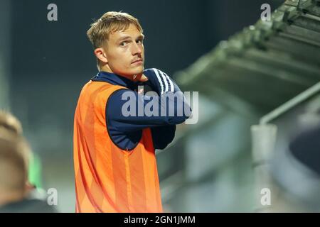 Lyngby, Dänemark. September 2021. Magnus Kaastrup (11) von Lyngby Boldklub beim Spiel zwischen Lyngby Boldklub und Aalborg Boldklub im Lyngby Stadion in Lyngby. (Foto: Gonzales Photo/Alamy Live News Stockfoto