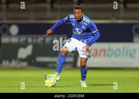 Lyngby, Dänemark. September 2021. Sanders Ngabo (19) von Lyngby Boldklub, gesehen während des Danish Sydbank Cup Spiels zwischen Lyngby Boldklub und Aalborg Boldklub im Lyngby Stadion in Lyngby. (Foto: Gonzales Photo/Alamy Live News Stockfoto