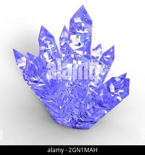 3d-Illustration eines isolierten riesigen glänzenden Kristalls Stockfoto