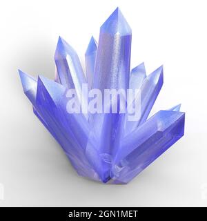 3d-Illustration eines isolierten riesigen glänzenden Kristalls Stockfoto