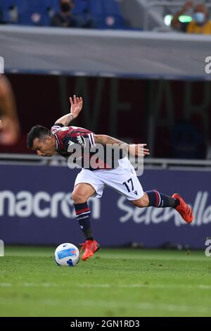 Gary Medel (Bologna) Während des italienischen "Serie A"-Spiels zwischen Bologna 2-2 Genua im Renato Dall Ara Stadium am 21. September 2021 in Bologna, Italien. (Foto von Maurizio Borsari/AFLO) Stockfoto