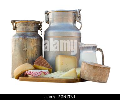 Bild von Milchprodukten auf dem Bauernhof Stockfoto