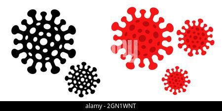 Vektor-Set-Symbole von Coronavirus. Vektordarstellung von Viren. Stoppen Sie das Coronavirus. Stock Vektor