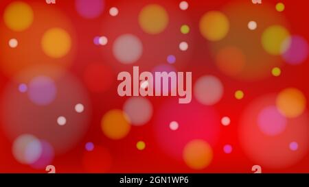 Unscharfes Bokeh-Licht auf rotem Hintergrund. Banner, Seite, Kartendekoration. Vektorgrafik für Vorlagen zu Weihnachten und Neujahr Stock Vektor