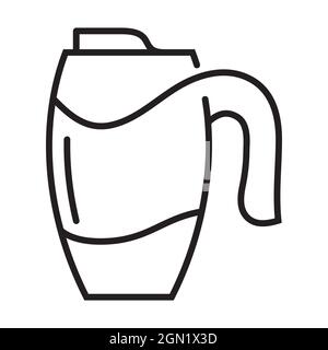 Thermo-Becher-Symbol. Flasche oder Flasche mit heißem Getränk. Stock Vektor