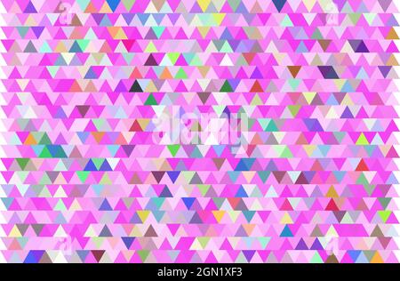 Rosa und andere Farbe Dreiecke Mosaik Textur. Ein Beispiel mit polygonalen Formen. Eine neue Textur für Ihre Website. Mehrfarbige Vektor-Dreiecke Hintergrund Stock Vektor