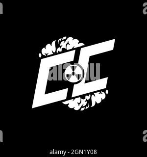 CC Initial eSport Monogramm mit Shape und Smoke Style Template Vektor Stock Vektor