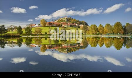 Badesee, Riegersburg, Steiermark, Österreich Stockfoto