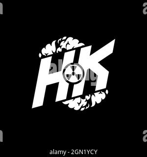 HK Initial eSport Monogramm mit Shape und Smoke Style Vorlage Vektor Stock Vektor