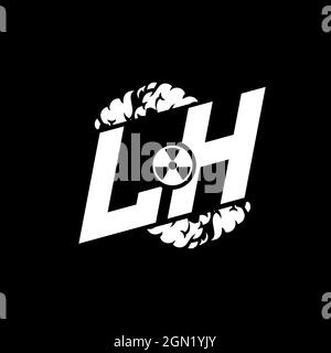 LH Initial eSport Monogramm mit Shape und Smoke Style Template Vektor Stock Vektor