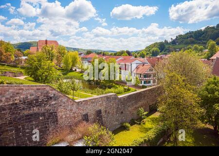 Schloss Wilhelmsburg mit angeschlossenem Schlosspark und Gärten in Schmalkalden, Thüringen, Deutschland Stockfoto