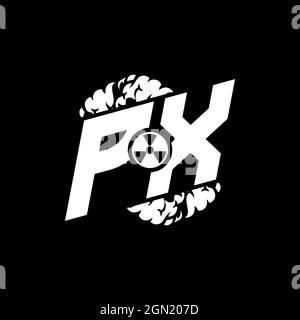 PX Initial eSport Monogramm mit Shape und Smoke Style Vorlage Vektor Stock Vektor