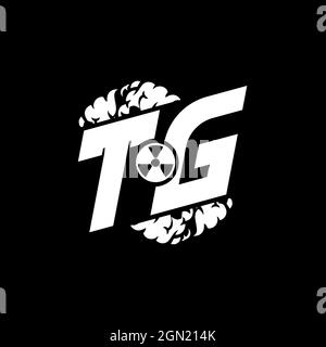 TG Initial eSport Monogramm mit Shape und Smoke Style Template Vektor Stock Vektor