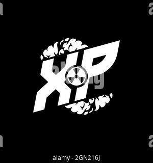 XP Initial eSport Monogramm mit Shape und Smoke Style Template Vektor Stock Vektor