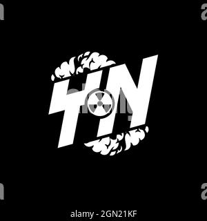 YN Initial eSport Monogramm mit Shape und Smoke Style Template Vektor Stock Vektor