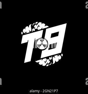 TB Initial eSport Monogramm mit Shape und Smoke Style Template Vektor Stock Vektor