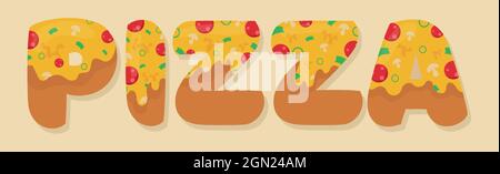 Word PIZZA stilisiert als stilvolles Logo - Vektor-Illustration Stock Vektor