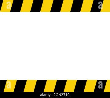 BANNERSTREIFEN ACHTUNG, VORSICHT SCHWARZ UND GELB Stock Vektor