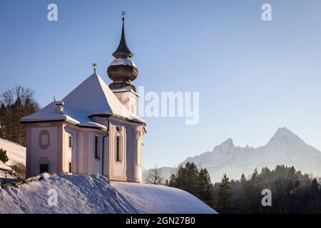 Wallfahrtskirche Maria Gern bei Berchtesgaden, Oberbayern, Bayern, Deutschland Stockfoto