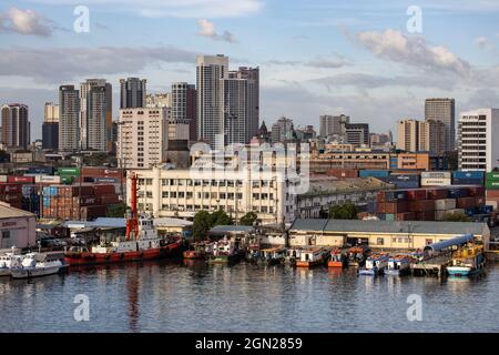 Skyline der Stadt, Manila, National Capital Region, Philippinen, Asien Stockfoto