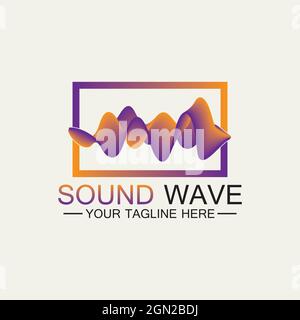 Mehrfarbiges abstraktes fluides Sound Wave Logo Vektor Illustration Design Stock Vektor