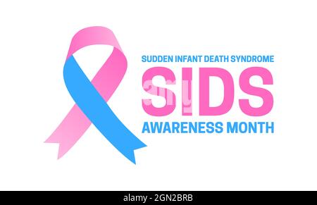 SIDS Sudden Infant Death Syndrome Awareness Month Logo-Symbol auf weißem Hintergrund isoliert Stock Vektor