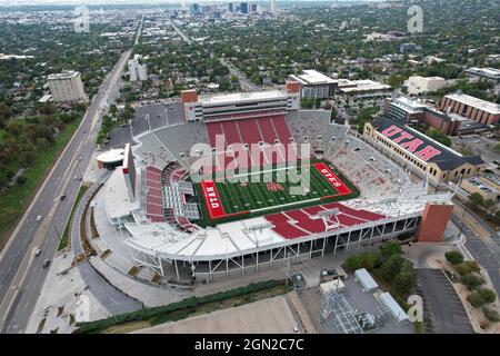 Eine Luftaufnahme des Reiseccles-Stadions auf dem Campus der University of Utah, Sonntag, 5. September 2021, in Salt Lake City. Das Stadion ist die Heimat von Th Stockfoto