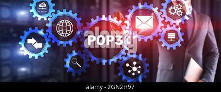 Pop3 Protokoll. IT-Technologie Internet-Konzept. Stockfoto