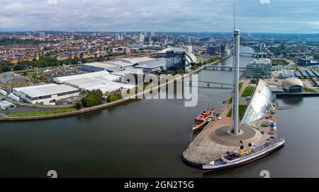 Glasgow, 20. September 2021. Luftaufnahmen des Standorts der internationalen Klimakonferenz COP26 und des Gipfels, die in Glasgow stattfinden wird Stockfoto