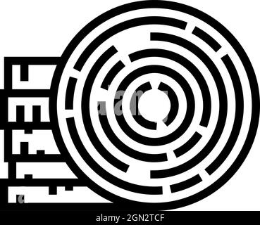 Vektorgrafik für Symbole der runden Holzlinie Stock Vektor