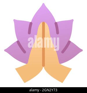 Meditation mit Lotusblume einzelne isolierte Ikone mit glatten Stil Vektor-Illustration Stockfoto