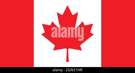 Nationalflagge von Kanada Originalgröße und Farben Vektorgrafik, le Drapeau National du Canada oder kanadische Flagge, Canadian Maple Leaf entworfen von Stock Vektor