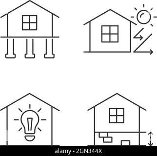 Lineare Symbole für Wohngebäude Stock Vektor