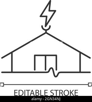 Lineares Blitzableitersymbol Stock Vektor
