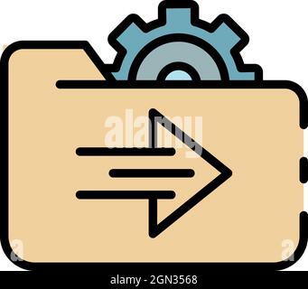 Symbol für das Einrichten von Hostverzeichnissen. Gliederungseinstellung Hosting-Verzeichnisse Vektorsymbol Farbe flach isoliert Stock Vektor