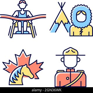 RGB-Farbsymbole von People of Canada Stock Vektor