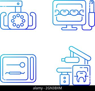 Symbole für lineare Vektor-Gradienten für Dentalgeräte eingestellt Stock Vektor