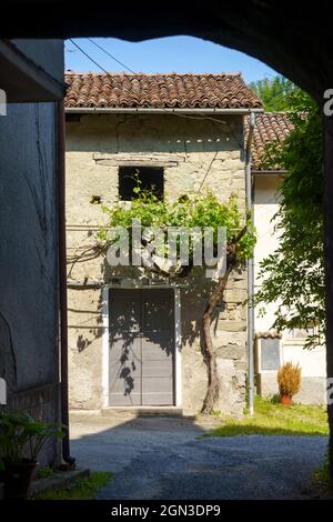 Haus von Garbagna, historische Stadt in der Provinz Alessandria, Piemont, Italien Stockfoto