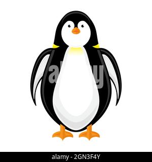 Niedliches Pinguin-Symbol auf weißem Hintergrund isoliert Stock Vektor