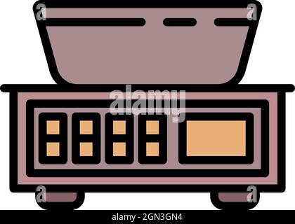 Symbol für Straßenmarktwaagen. Umriss Straßenmarkt Skalen Vektor Symbol Farbe flach isoliert Stock Vektor