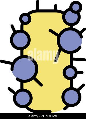 Symbol für Streptokokken-Kolonie. Kontur Streptokokken Kolonie Vektor-Symbol Farbe flach isoliert Stock Vektor