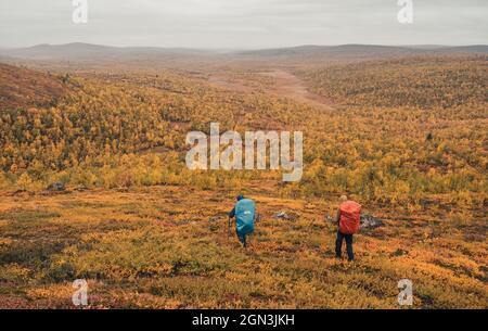 Landscape of northern Lapland shot in Finland. Fall colors and beautiful sights. Stockfoto
