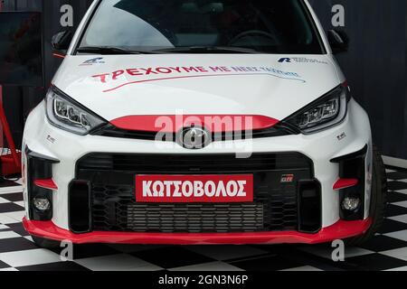 Rennwagen, Rallye Akropolis 2021, erster Tag, Athen, Griechenland 9-9-2021 Stockfoto