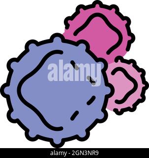 Symbol für Bakteriensporen. Kontur Bakterien Sporen Vektor Symbol Farbe flach isoliert Stock Vektor