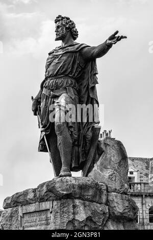 Statue von William Wallace in Aberdeen, Schottland, von William Grant Stevenson, errichtet 1888. Stockfoto